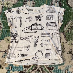 Madewell Camp Shirt L Linen